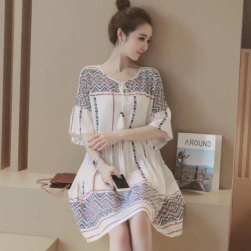 

new summer women's dresses national style maternity dresses pregnancy dresses maternity clothing summer clothing 16665