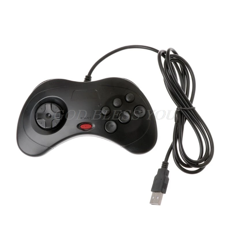 USB классический геймпад проводной игровой контроллер Joypad для sega Saturn PC черный белый