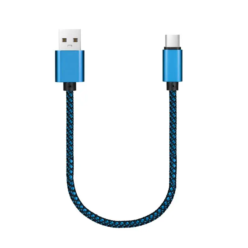 0,3 M type C кабель для телефона нейлоновый Прочный Плетеный кабель type-C 3,1 кабель для зарядки и синхронизации данных универсальный телефонный кабель# YL5 - Цвет: Blue