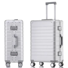 Алюминий сплав тяга чемодан 20/24/28 дюймов багажа металла модный тип чемодан багажа чемодана с выдвижной ручкой
