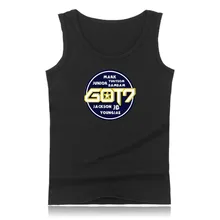 Фитнес Летний жилет GOT7 член команды майка для мужчин Бодибилдинг Рубашка без рукавов упражнения тренировка майка Топы Плюс Размер спортивная одежда