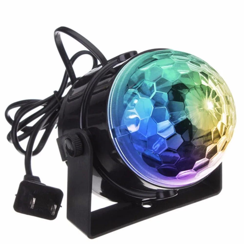 1pcs Mini 3W Music sound activated lights dance bar home party lamp rotating stage light with