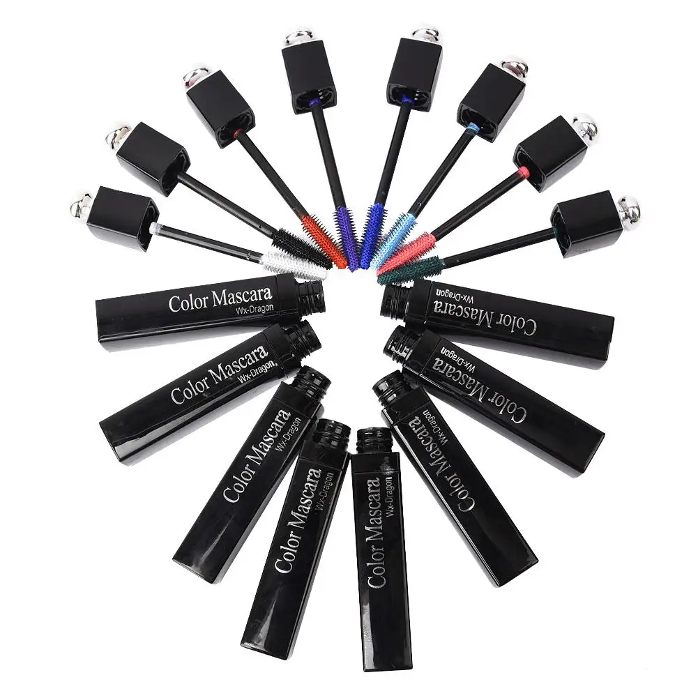 

Colorful Eyes Makeup Lengthen Eyelashes Mascara White Blue Green Waterproof Easy Remove Long Lasting Curling Mascara Cosmetics
