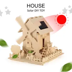 2018 Новые солнечные игрушки мельница дом DIY деревянная модель 3D пазл собрать солнечных игрушки Детские giftsbnrw