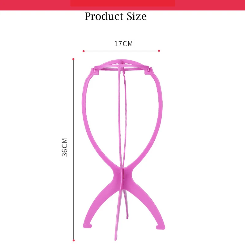 1 шт., красочные регулируемые пластиковые подставки для париков, держатели для волос 17x36 см, манекен для головы/подставка, портативная складная подставка для парика