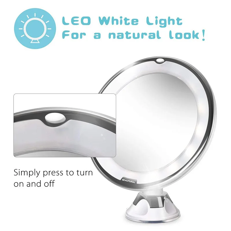 Billige Tragbare 10X Vergrößerungs Make Up Spiegel Licht mit LED Licht Frauen Mann Dressing Tabelle Eitelkeit Spiegel Bad Schlafzimmer Machen Up Lampe