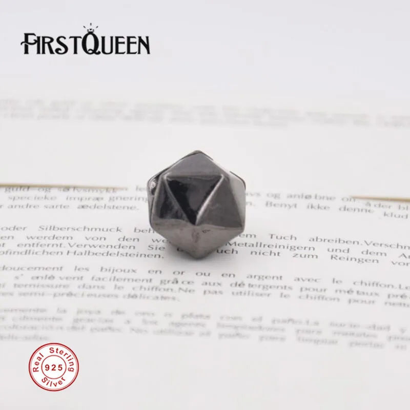 

FirstQueen 100% 925 Sterling Silver Black Lucky Clip Beads Fit Original Bracelet pendants jewelry making DIY Fine Jewelry