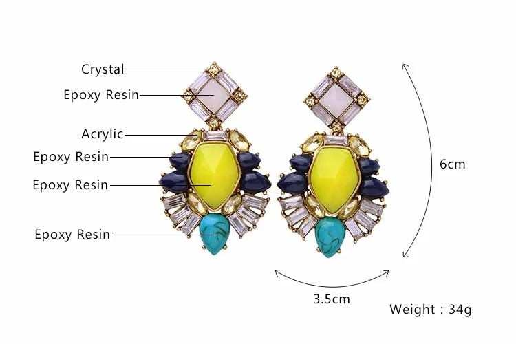 Ювелирные изделия joolim оптом/Высококачественная подвеска желтая люстра серьги модные летние серьги