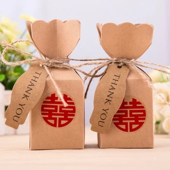 

50pcs Chinese candy carton retro Chinese wind wedding candy boxes wholesale Kraft creative wedding candy box