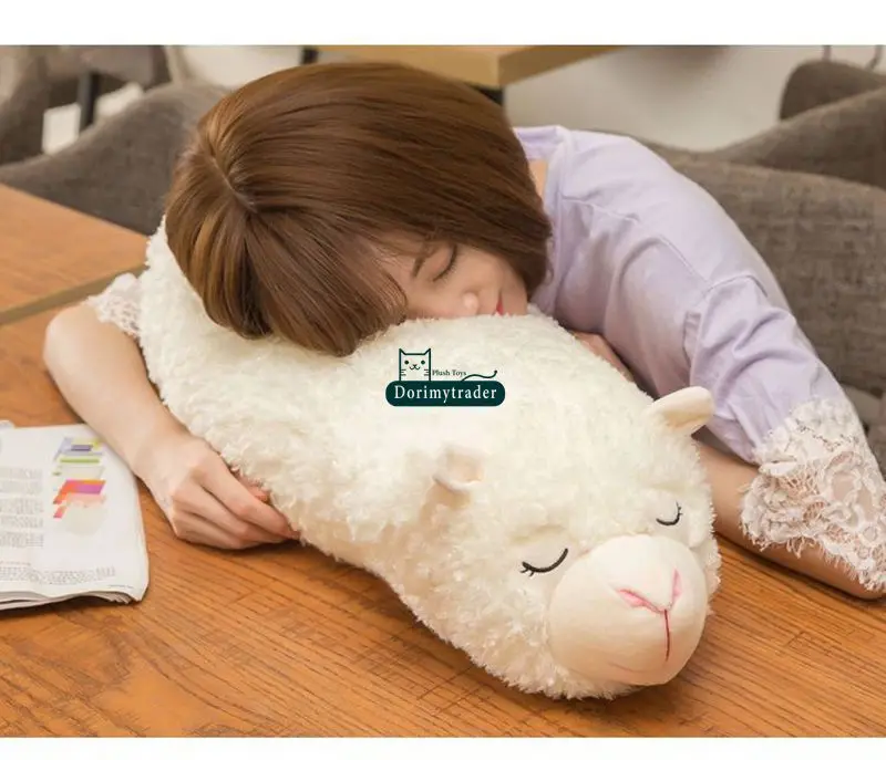 Dorimytrader Hot New 70cm Giant Soft Cartoon Alpaca Plush Pillow 28'' Big Stuffed Animal Sheep Toy Sleeping Pillow Lover Gift DY61581 (18)