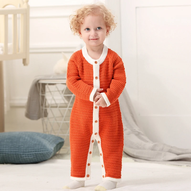 CieiK Baby Clothes Boy Girl Spring Romper+Hat 2 pcslot 2018 Knitted Jumpsuit Newborn Costume Warm Overall Infant Winter Outwear (1)