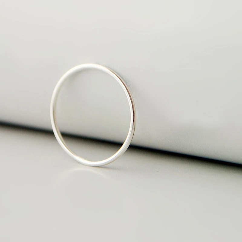 

Solid 925 Sterling Silver Simple Knuckle Midi Mid Finger Ring for Women A3692