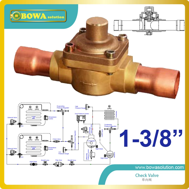 

1-3/8" plunger Check Valve with extension tube ensures the correct flow direction only and replace Castel 3142/11 check valve