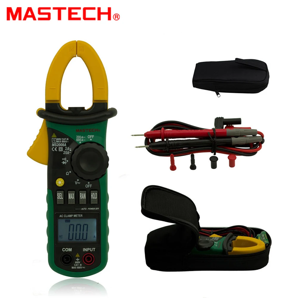 MASTECH MS2008A Цифровые токоизмерительные клещи Автоматический диапазон
