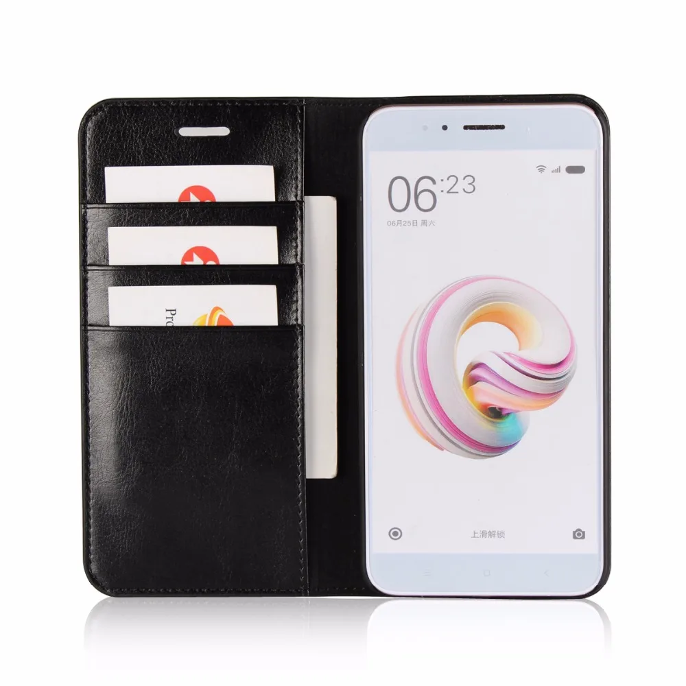 DNGN чехол кошелек из натуральной кожи для Xiaomi Mi A1 высококачественный воловьей 5x