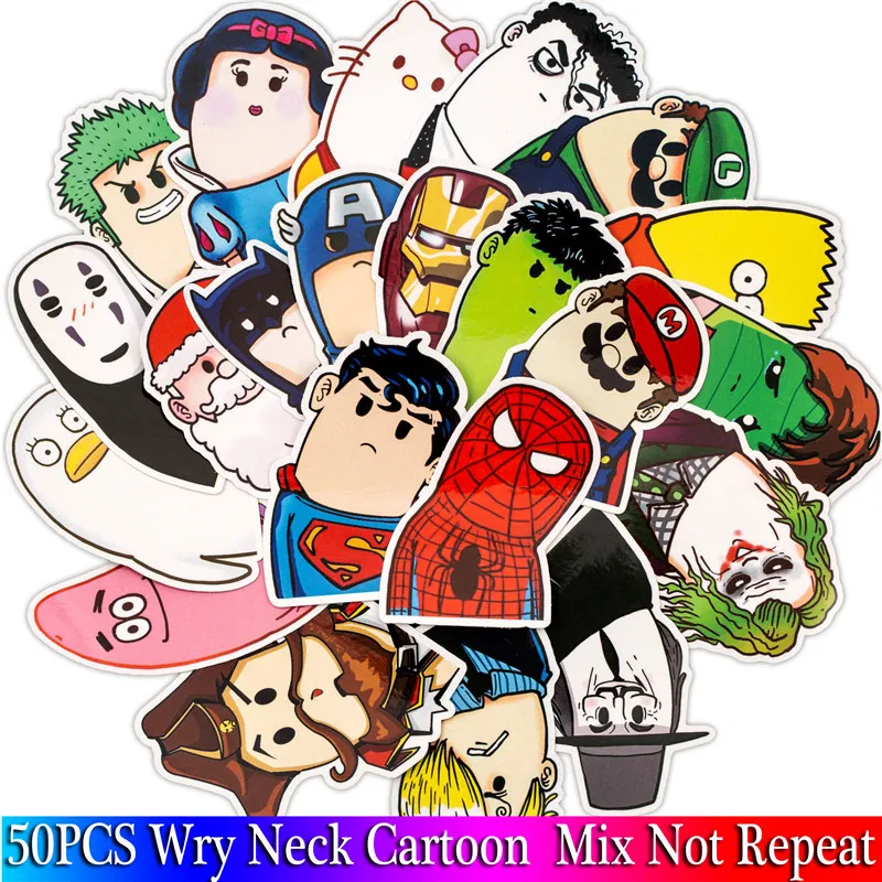 

50PCS Cute Anime Sticker Funny Cartoon Figure Decal Sticker For Children DIY Luggage Laptop Motorcycle Skateboard Guitar Sticker