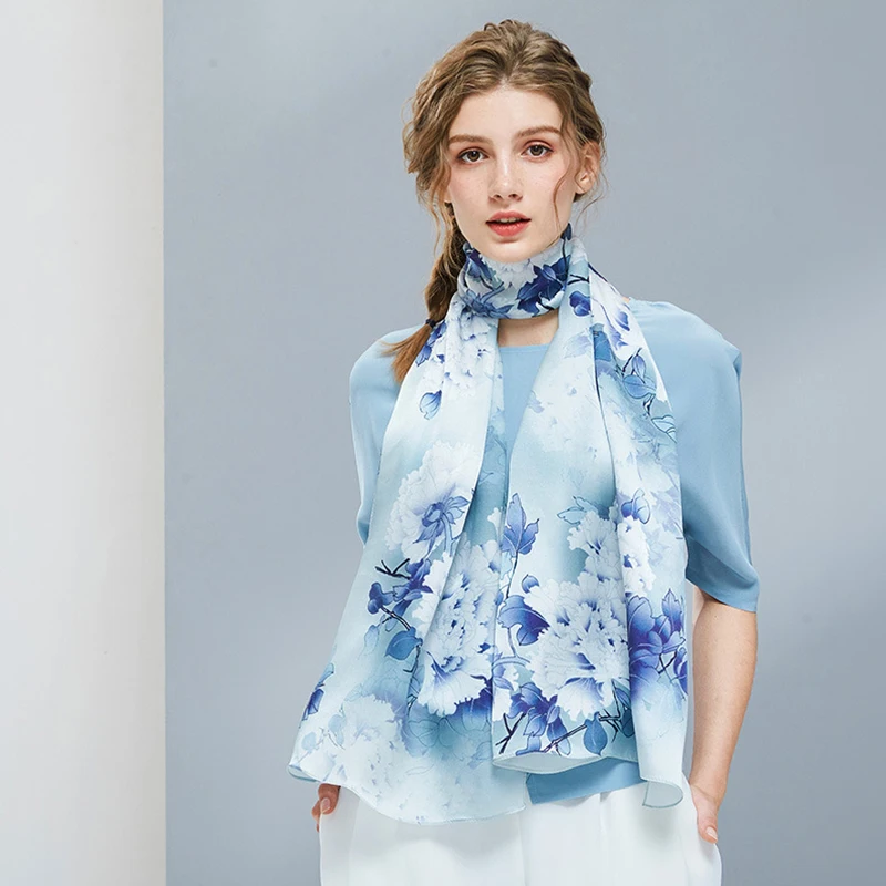 Fashion Silk scarf women wild autumn new 100 silk scarf autumn and winter female silk Chinese
