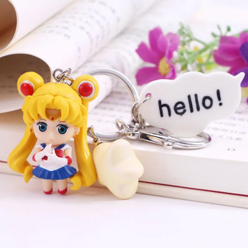 

1 Pc Cute Sailor Moon Keychain Venus Jupiter Mercury Mars Saturn Neptune Uranus Pendants Keyring Figure Toys