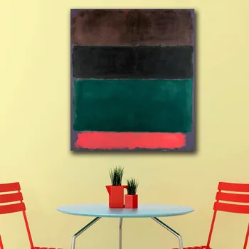 

Wall Pictures For Living Room Abstract Mark Rothko (Red-Brown, Black, Green, Red) Canvas Art Home Decor Modern Oil Painting