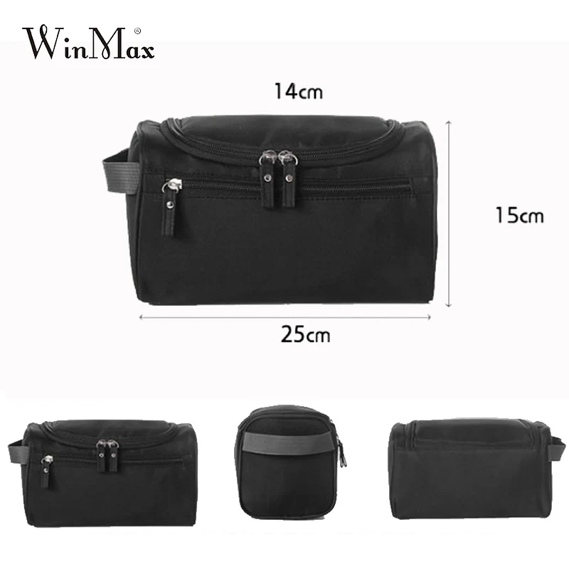 [وينمإكس التجميل حقيبة غسل الحلاقة حقيبة للرجال السفر أدوات الزينة للماء أسود تخزين هوك المنظم المرحاض ماكياج كيت 12 الألوان
