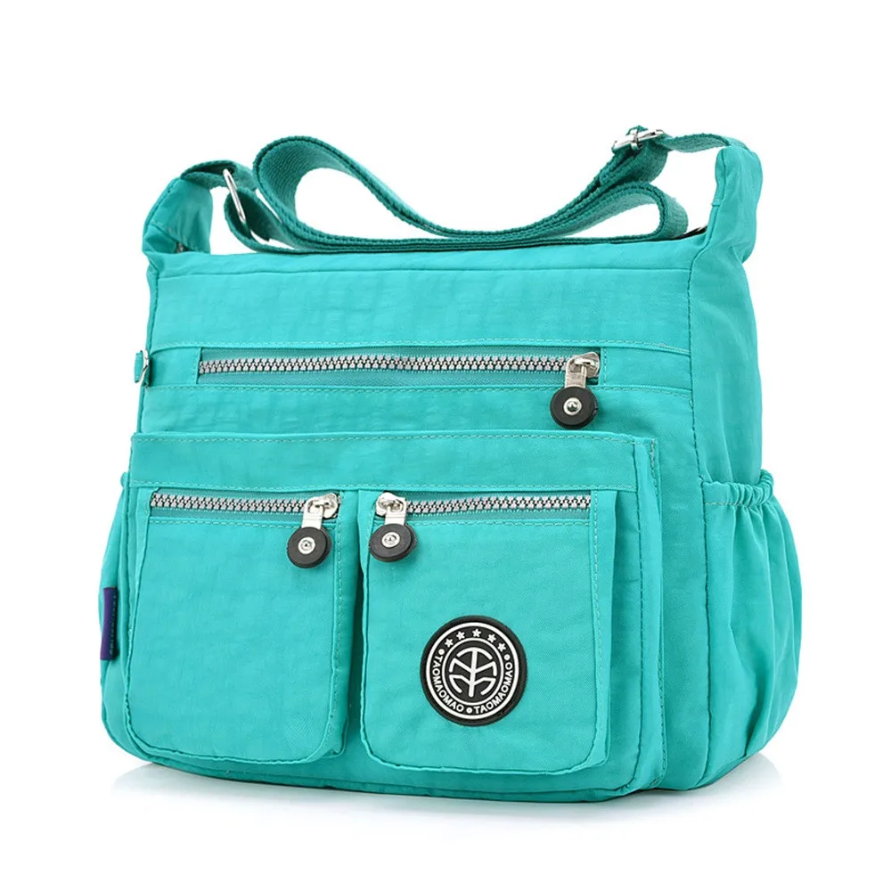 المرأة أزياء بلون سستة للماء النايلون حقيبة كتف Crossbody حقيبة بولسا الأنثوية دروبشيب جديد 2019 الساخن بيع ** 1