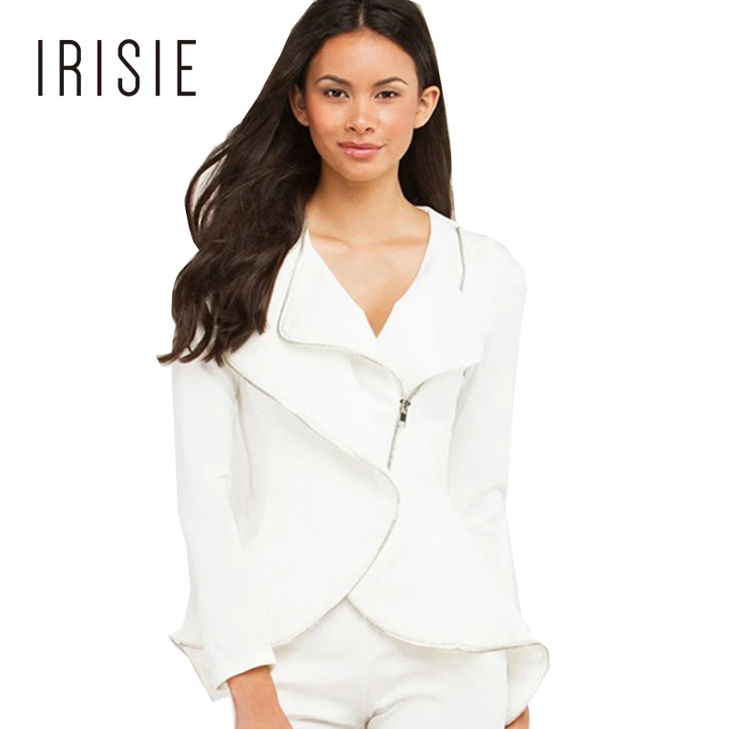 IRISIE Autumn Solid White Casual J Streetwear Women Slim Long Sleeve