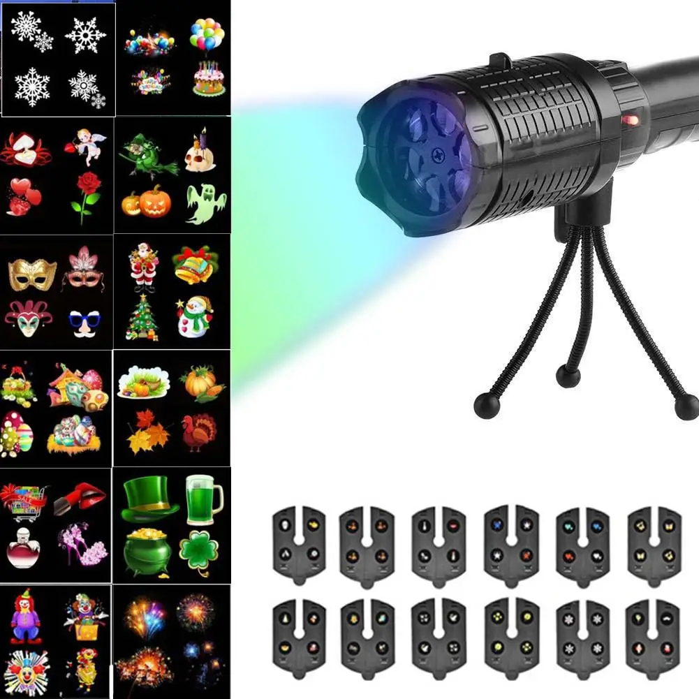 Adeeing 12 Projection Slides LED Projector Light Flashlight for