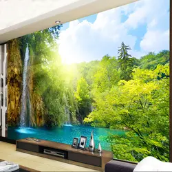 Пользовательские 3D фото стена Бумага водопад пейзаж покрытия стен Бумага для Гостиная Украшения в спальню стены Бумага фрески лес