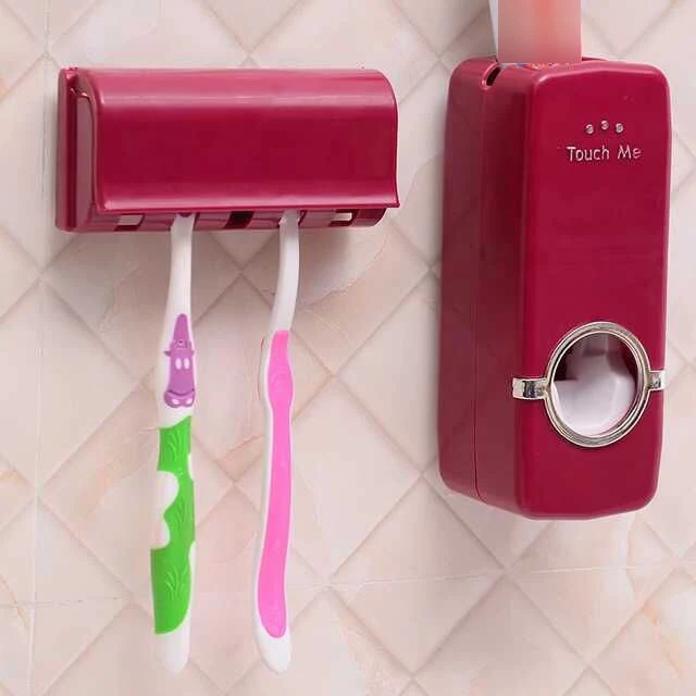 1 Set Automatic Toothpaste Dispenser Toothbrush Holder Bathroom Accessories