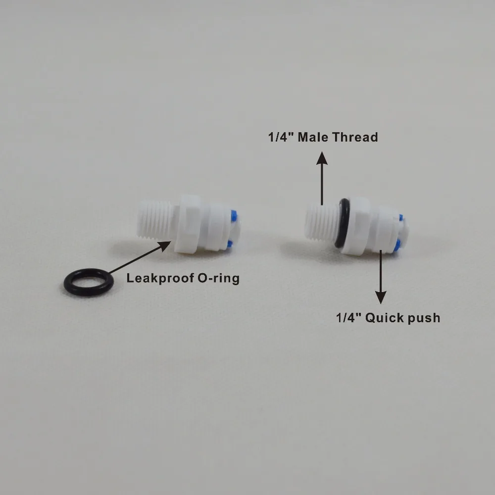 Штекерный соединитель 1/" резьба x 1/4" OD быстроразъемные детали для водяных фильтров и систем RO-8 шт. в упаковке