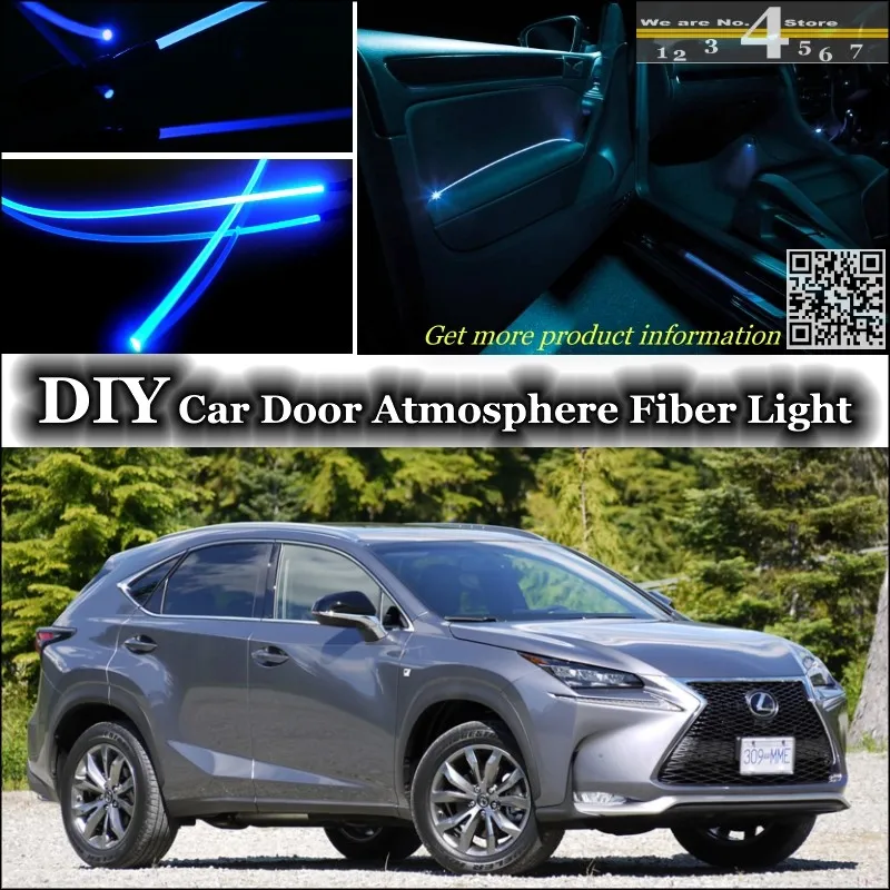 interior Ambient Light Tuning Atmosphere Fiber Optic Band Lights For Lexus NX 200 240 300h Inside Door Panel illumination Refit