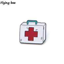 Flyingbee Анатомия первого аптечка первой помощи эмаль Pin для одежды сумки значок для рюкзака Брошь Личность рубашка лацкан X0180