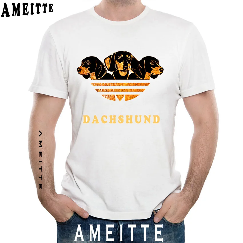 

Funny Dachshund Dog Best friends T-Shirt Summer Colorful Men T-Shirt Casual Tops Street wear Cool Boy Tees White Short Sleeve