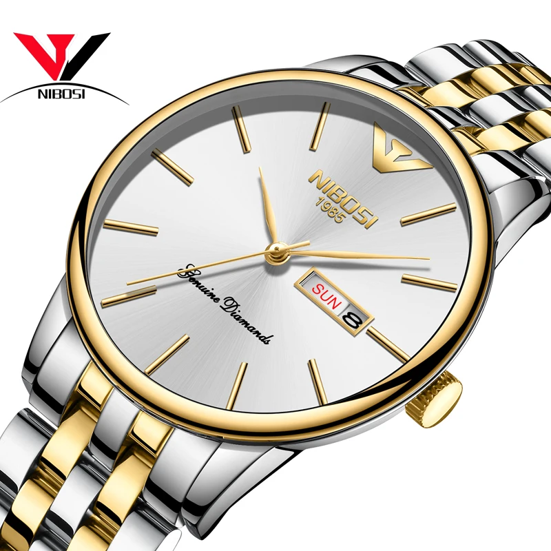 

NIBOSI Watch Men Fashion Sports Quartz Full Steel Gold Business Mens Watches Top Brand Luxury Waterproof Watch Relogio Masculino