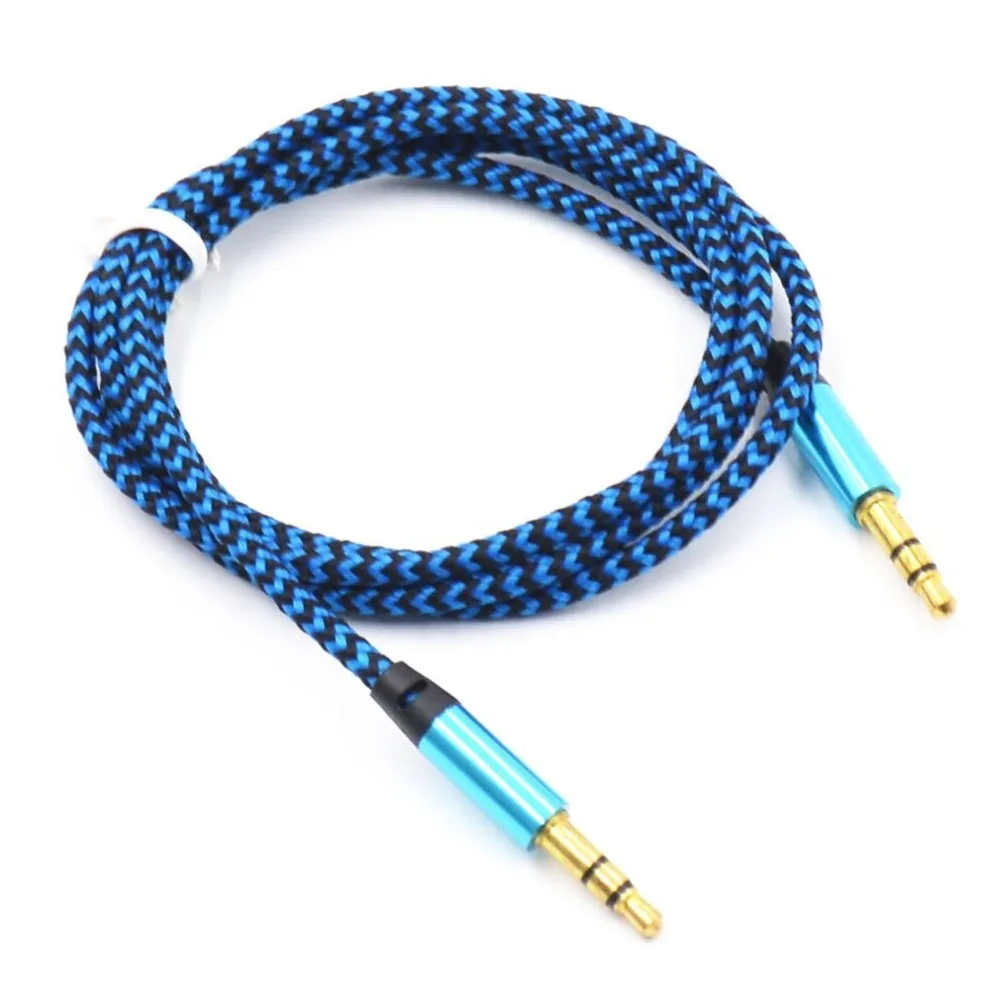 1m Strong Braided Stereo Audio Auxiliary Lead 3.5mm Jack Male Aux Cable