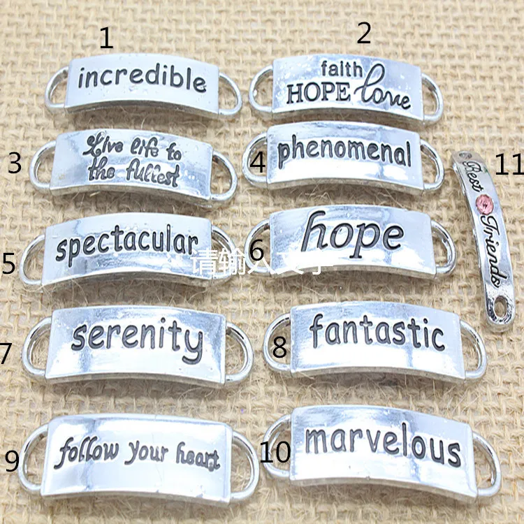 

2017 New Fashion Personalized A-Z Initial Letter Alphabet Custom Name Tags Connector Charms for Bracelet Necklace Jewelry DIY