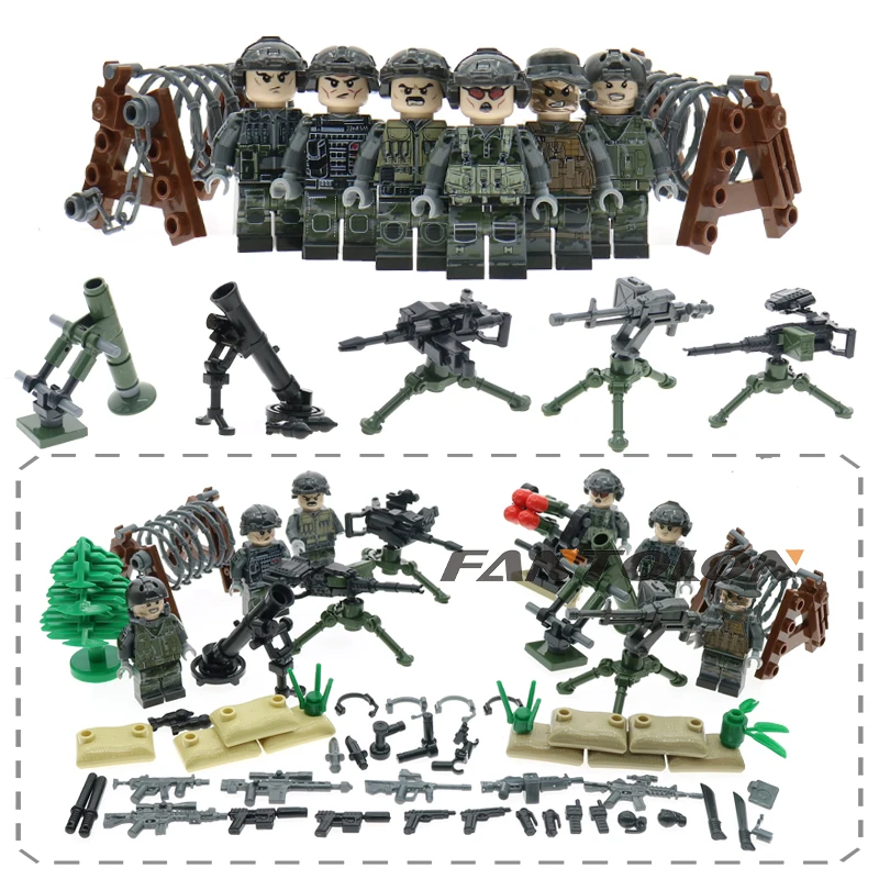 

WW2 British Commando ARMY soliders with wepons pack guns Accessories building blocks model brick toys for children