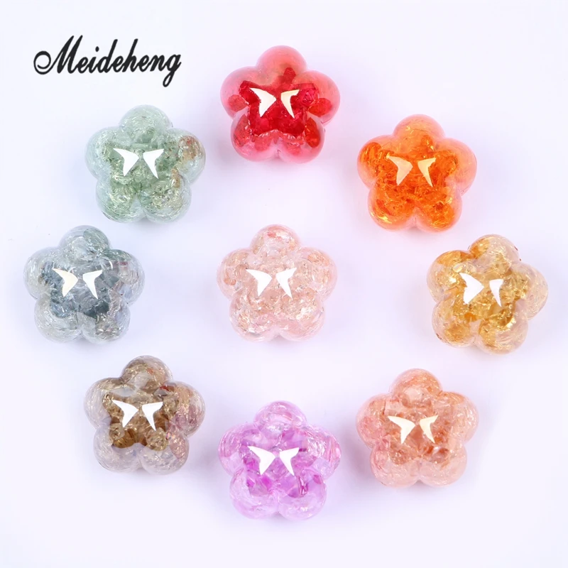 

20pcs/bag Rainbow Surface Plating Color Big Hole Pumpkin Beads Vertical Striped Crack Handmade Head Rope Children's Accessories