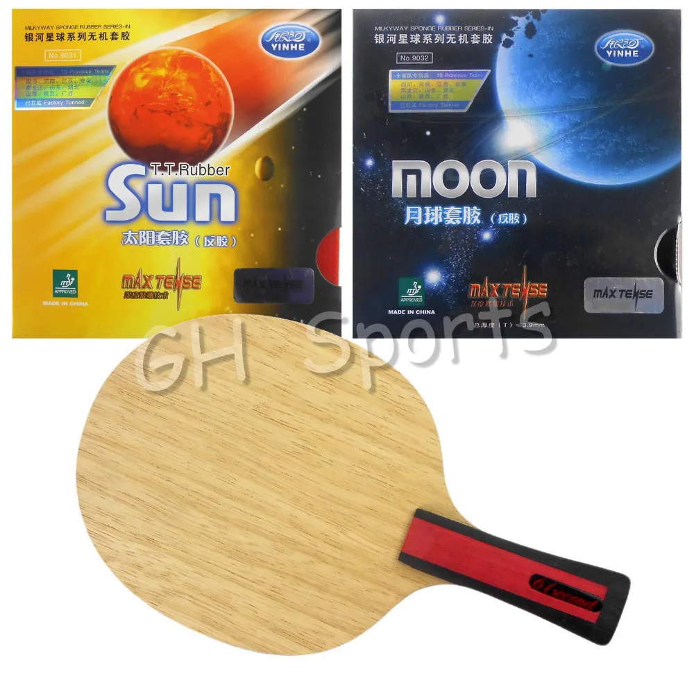 

Pro Table Tennis PingPong Combo Racket 61second 3004 Shakehand with Galaxy Sun and Moon Factory Tuned Long Shakehand FL