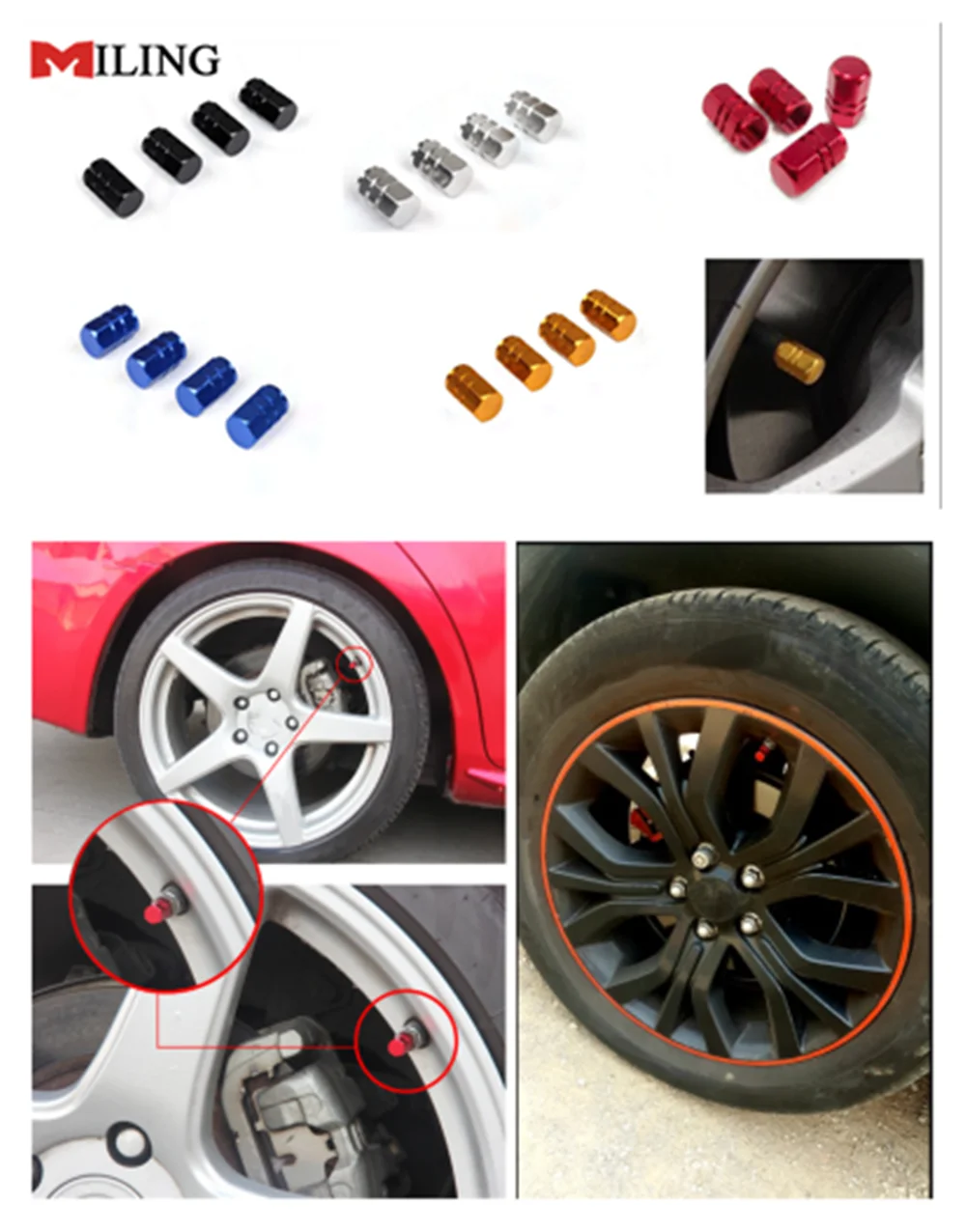 Replica Ford Silver Chrome Alloy Wheel Tyre Valve Dust Caps Focus,Fiesta,Kuga