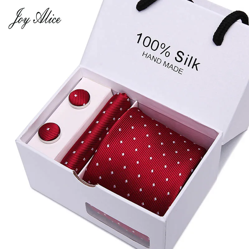  Many style 3inch(7.5cm) Wide Men Ties Jacquard Woven Business Ties For Men Handkerchief Cufflink Ti
