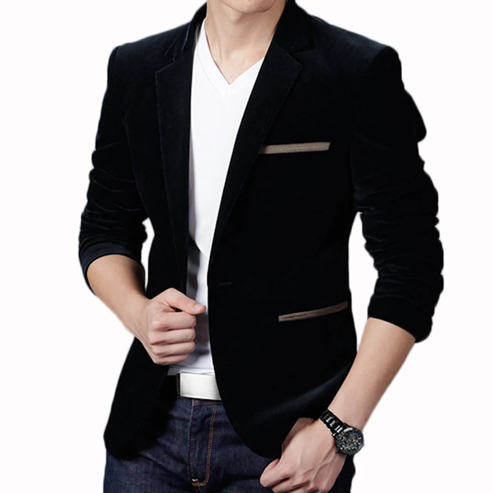 YJSFG HOUSE Mens Brand Blazers Stylish Suits Smart Casual Slim Fit One Button Autumn Blazer