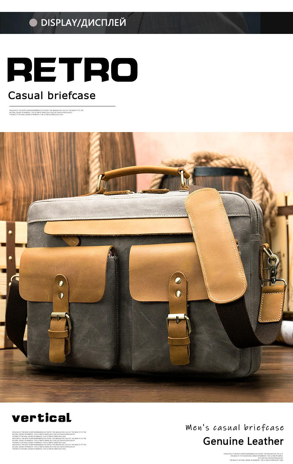 7 canvas men's briefcase bag office laptop bag mens briefcase messenger bags for men business men's 13.3' computer bags