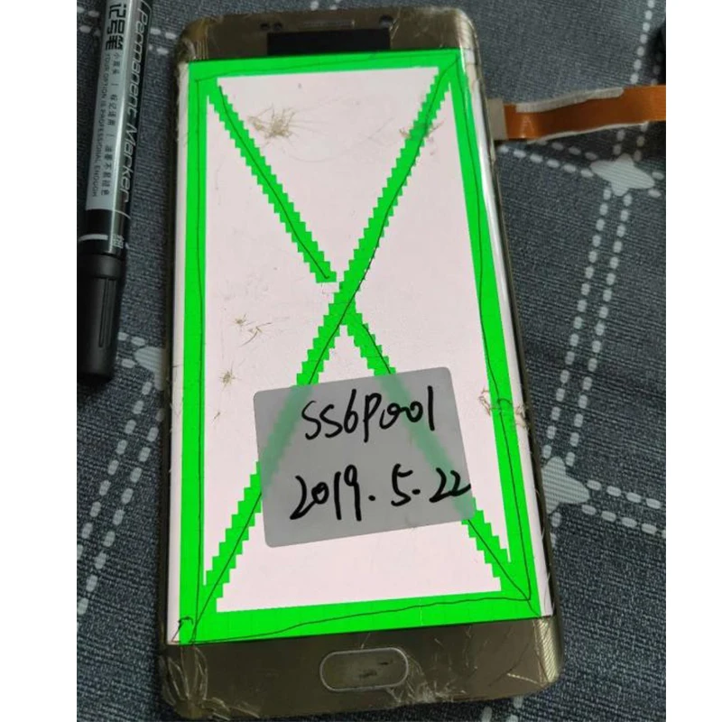 

Little Black Dot Broken LCD Screen Digitizer with Frame Full Assembly For Samsung Galaxy S6 edge Plus Regeneration - Only One