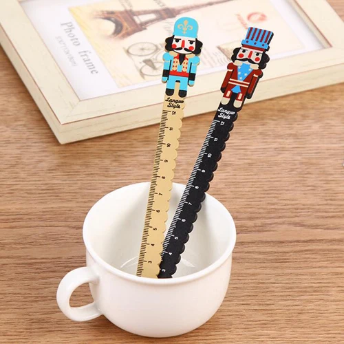 

1PC Kawaii soldier series ruler 12cm Straight wooden rulers School stationery material Student learning supplies (tt-2882)