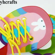 6 шт./партия. Threading пластиковой обуви детский сад ремесла Рано Развивающие игрушки глаз обучение DIY игрушки ручной работы разведки игрушки