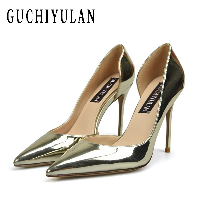 

10cm Shallow Thin High Heels Pumps Dress Party Office Lady's Pumps Pointed Toe Summer Women Shoes Stilettos Plus of Big Size