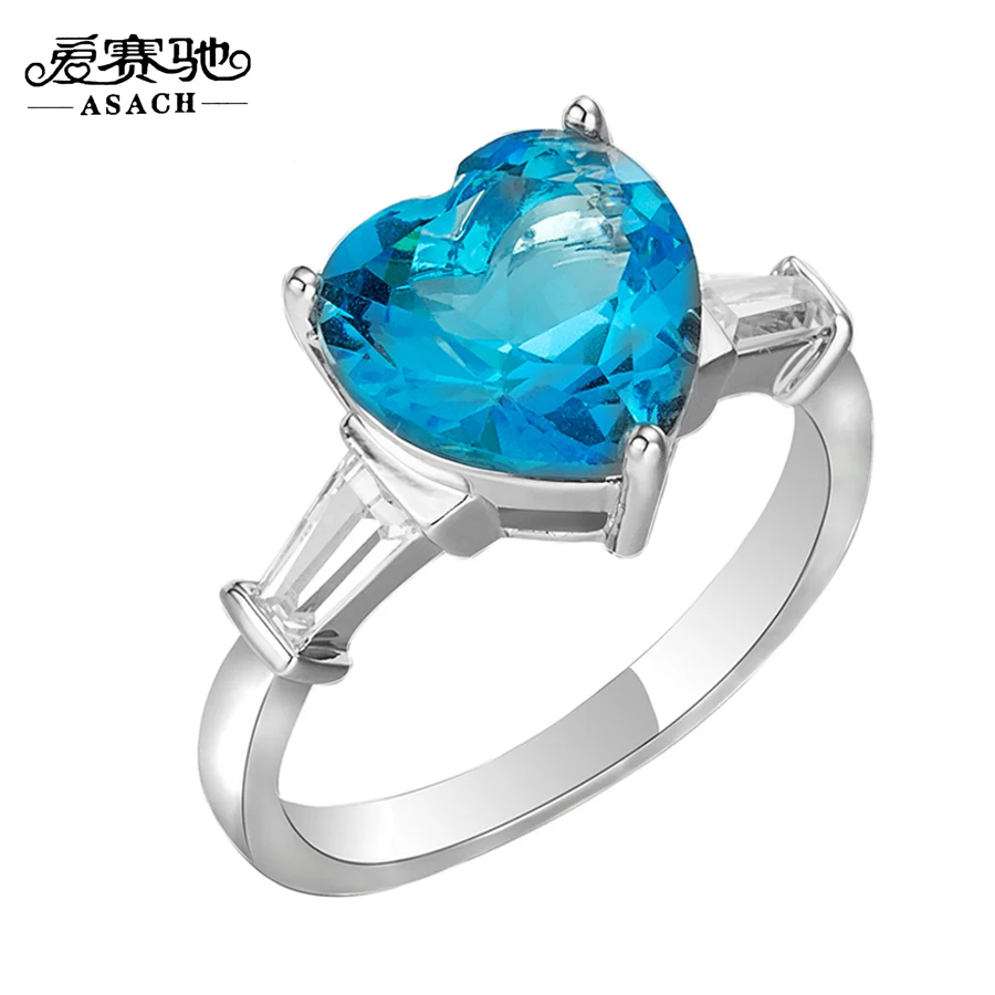 ASACH Elegant Heart Shape Zircon Rings For Women Girl Cute Style Wedding Jewelry Finger Bride Gift anillos mujer bague | Украшения и