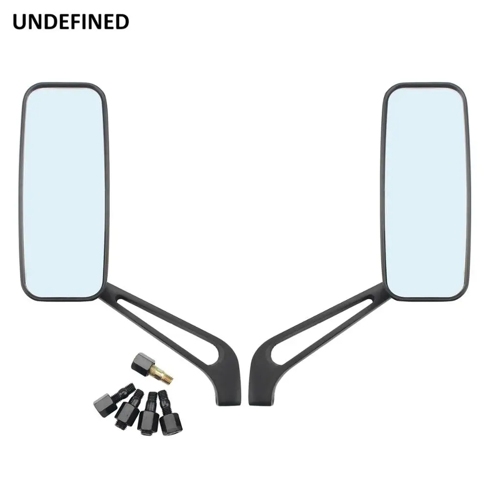 Черный мотоцикл заднего вида зеркала прямоугольник кафе зеркало для гонщиков для Harley Yamaha Honda Suzuki круизер Kawasaki Универсальный 8 мм 10 мм