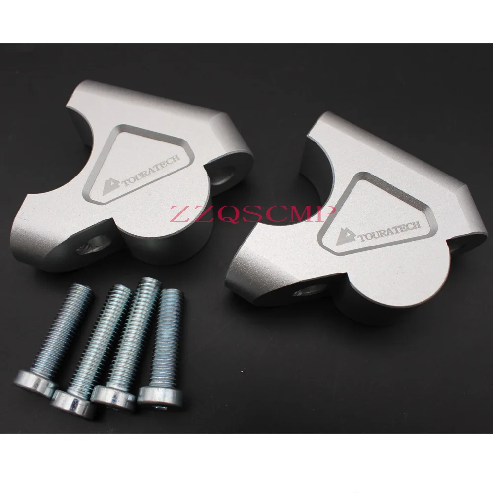 

Mayitr 2PCS 32mm CNC Machining Handlebar Risers Bar Clamp Extend Adapter With Bolts for BMW R1200GS LC ADV 2014-2017 Silver